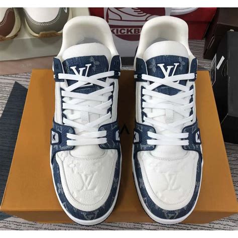 snekers lv|lv sneakers blue and white.